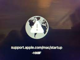 mark of exclamation inside globe mac startup